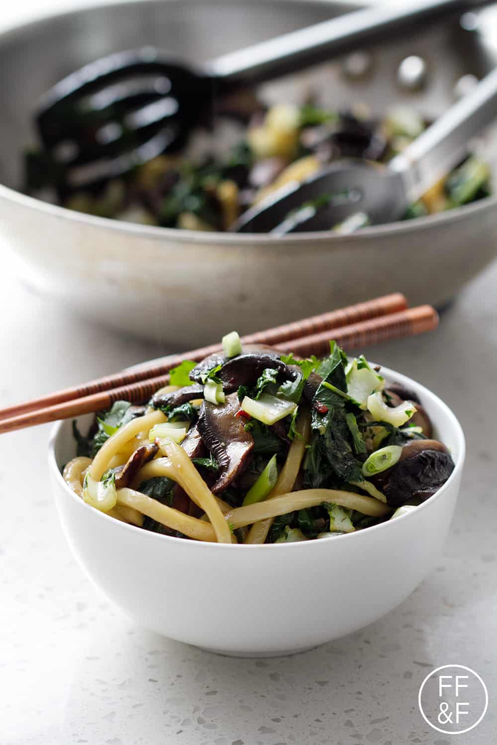 Bok Choy and Mushrooms with Udon Noodles