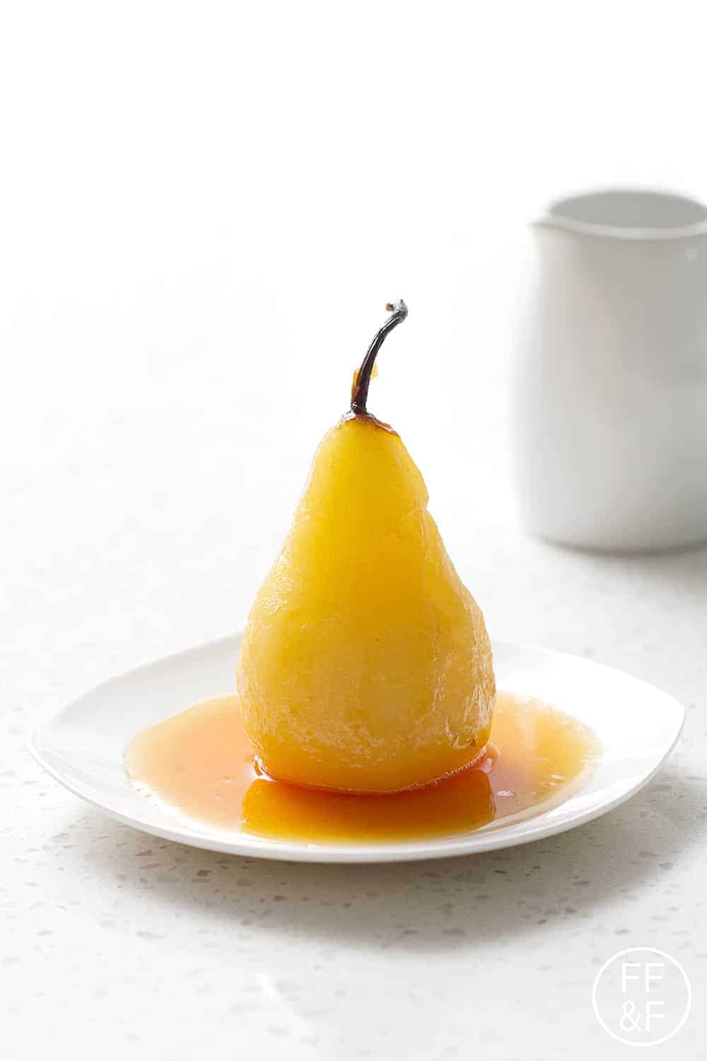 Poached Pears with Rosemary and Bourbon
