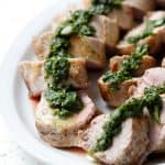 Basil Oil is a simple sauce of just four ingredients that is a perfect topping for simple grilled or roasted pork, shrimp, chicken or beef. This recipe is allergy friendly (gluten, dairy, shellfish, nut, egg, and soy free) and suits the autoimmune protocol and paleo diet.