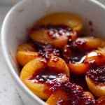Roasted Apricots with a Blackberry Sage Syrup
