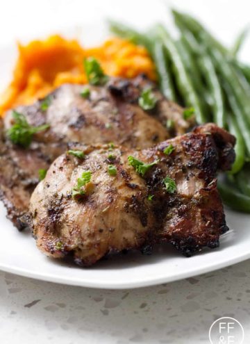 Get your summer grilling started with this Italian Chicken Marinade recipe. It’s only 5 ingredients and they’re all sitting in your pantry right now. This recipe is allergy friendly (gluten, dairy, nut, egg, soy and shellfish free) and suits the autoimmune protocol (AIP) and paleo diets.
