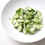 Here’s a refreshing and vinegary summer recipe, Cucumber Dill Salad. It’s made with fresh dill, cucumbers and a vinegary dressing that requires absolutely no cooking. It’s the perfect summer side dish. This recipe is allergy friendly (gluten, dairy, seafood, nut, egg, and soy free) and suits the autoimmune protocol and paleo diet.