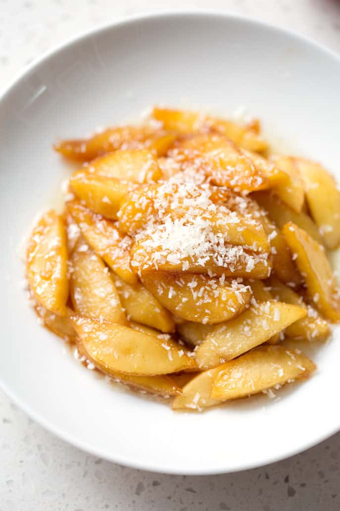 bowl of healthy caramelized apples