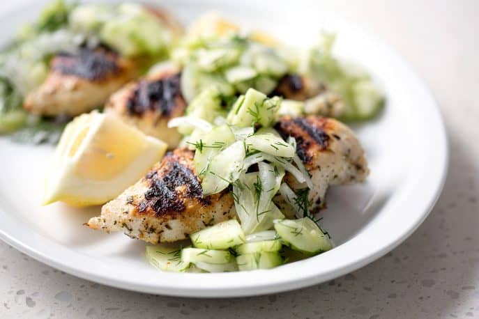 Grilled Chicken and Cucumber Dill Salad | Bon Aippetit