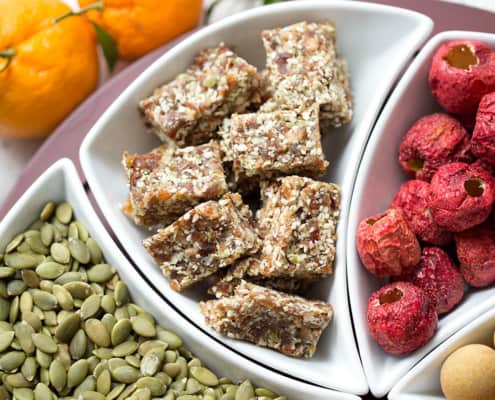 AIP Coconut Date Bars are a yummy and sweet treat that contain zero added sugar refined or otherwise. They only have 5 ingredients and require zero baking just blending. This recipe suits the Autoimmune Protocol (AIP), Paleo, and Vegan diets.