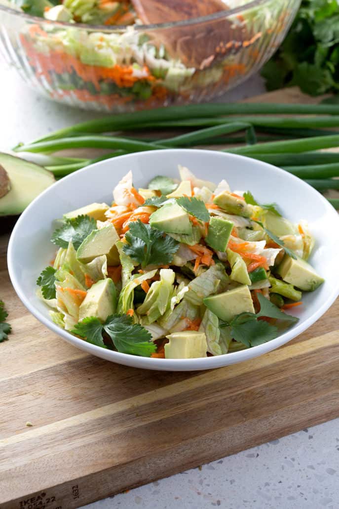 This is the Best Chopped Salad recipe ever! Itâ€™s made with fresh spring veggies and a herby salad dressing. Itâ€™s the perfect light lunch or side salad. This recipe fits the Autoimmune Protocol diet (AIP), Paleo, Vegan and Allergy Friendly.