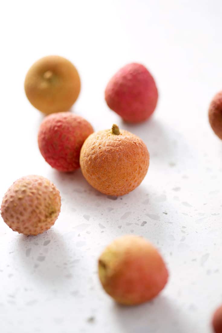 lychee on white background
