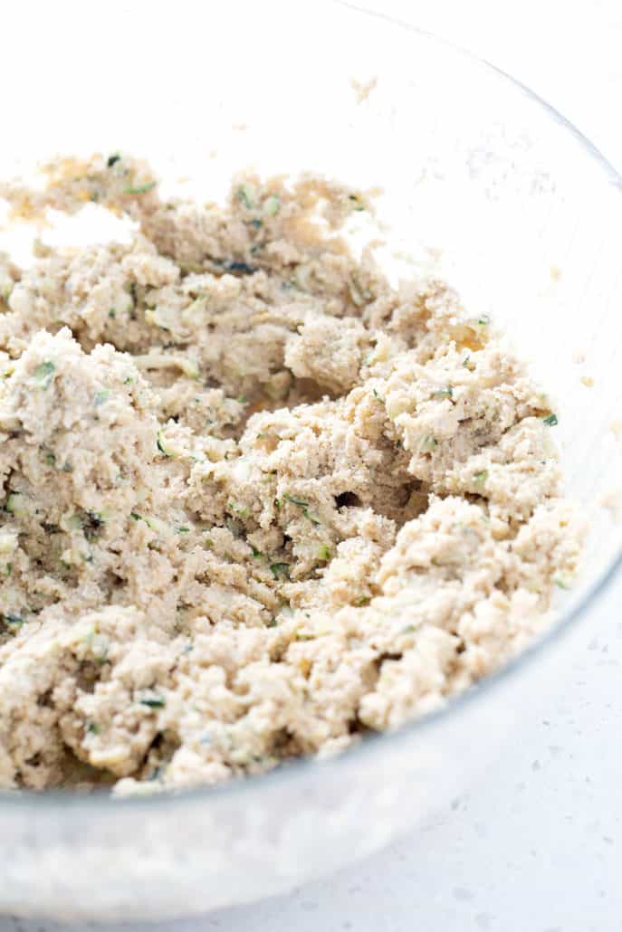 aip zucchini bread dough in bowl