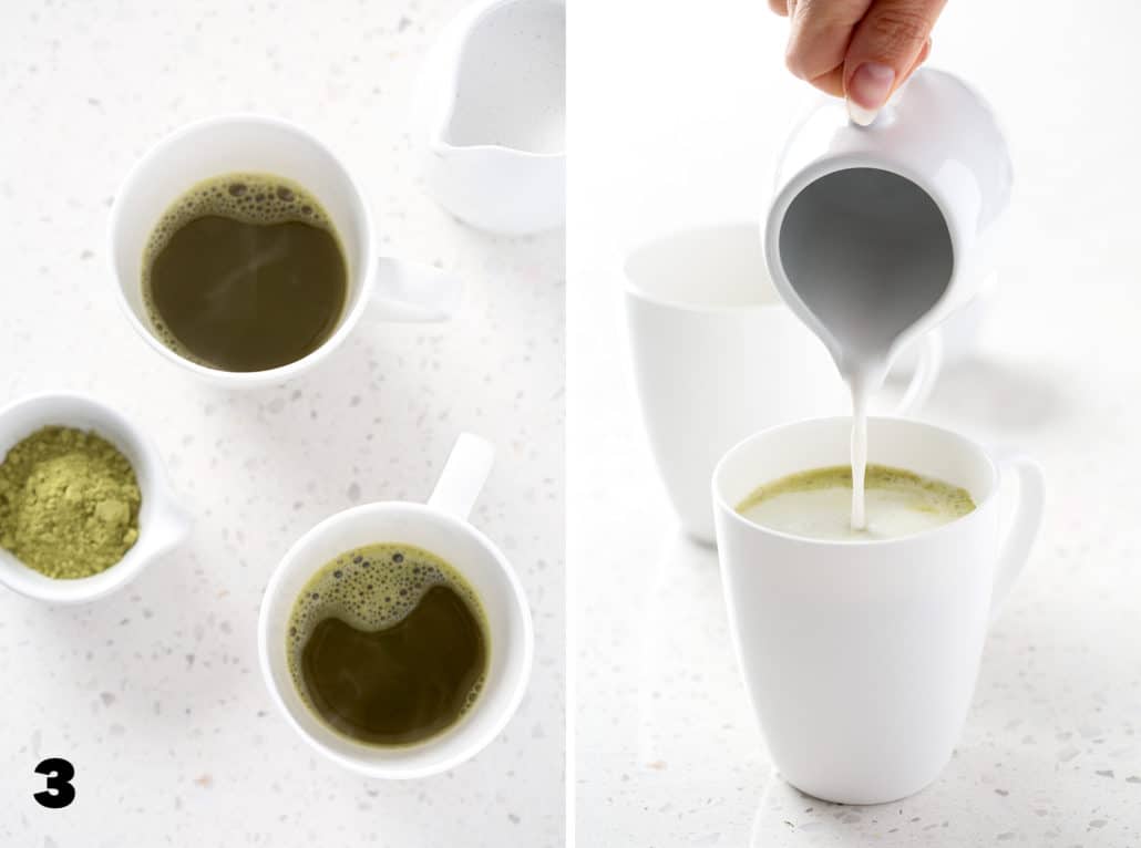 step by step instructions for AIP Coconut Milk Matcha Latte