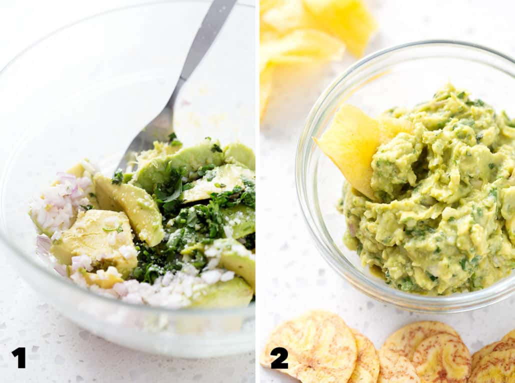 step by step photos for making AIP guacamole