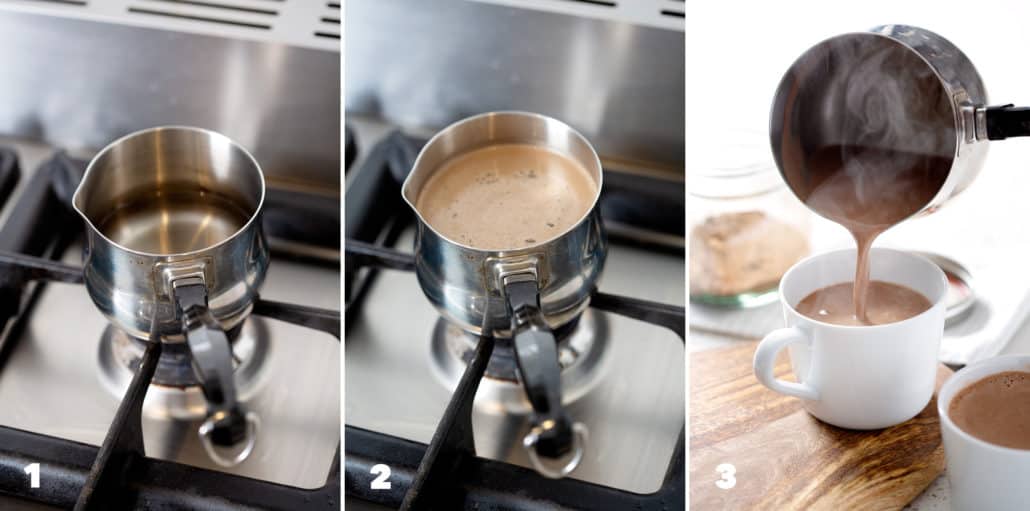 step by step instructions for making AIP Hot 'Chocolate'