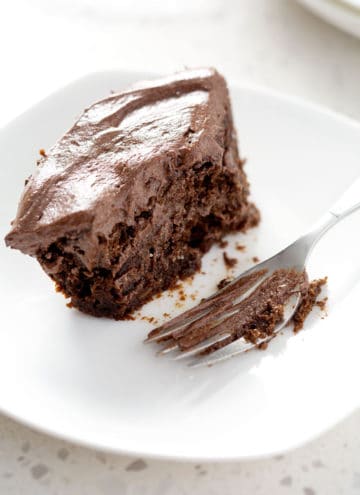 piece of aip chocolate cake on plate