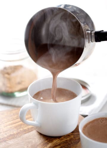 pouring aip hot chocolate