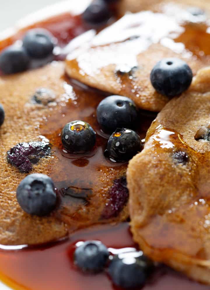 close up of AIP Blueberry Pancakes
