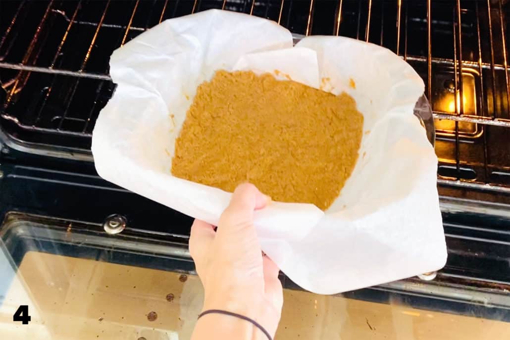 step 4 for making AIP Pumpkin Pie Bars