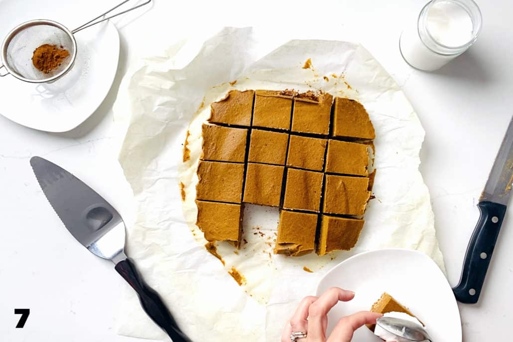 step 7 for making AIP Pumpkin Pie Bars